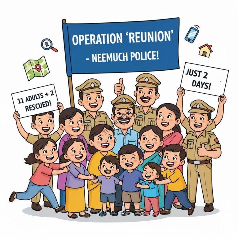 पुलिस का विशेष ‘गुमइंसान’ अभियान: नीमच पुलिस ने 2 दिनों में 11 वयस्कों और 2 नाबालिगों को खोज निकाला