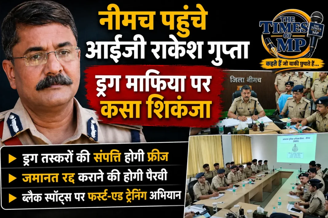 नीमच में समीक्षा बैठक के दौरान आईजी राकेश गुप्ता ने ड्रग तस्करों पर कार्रवाई के निर्देश दिए