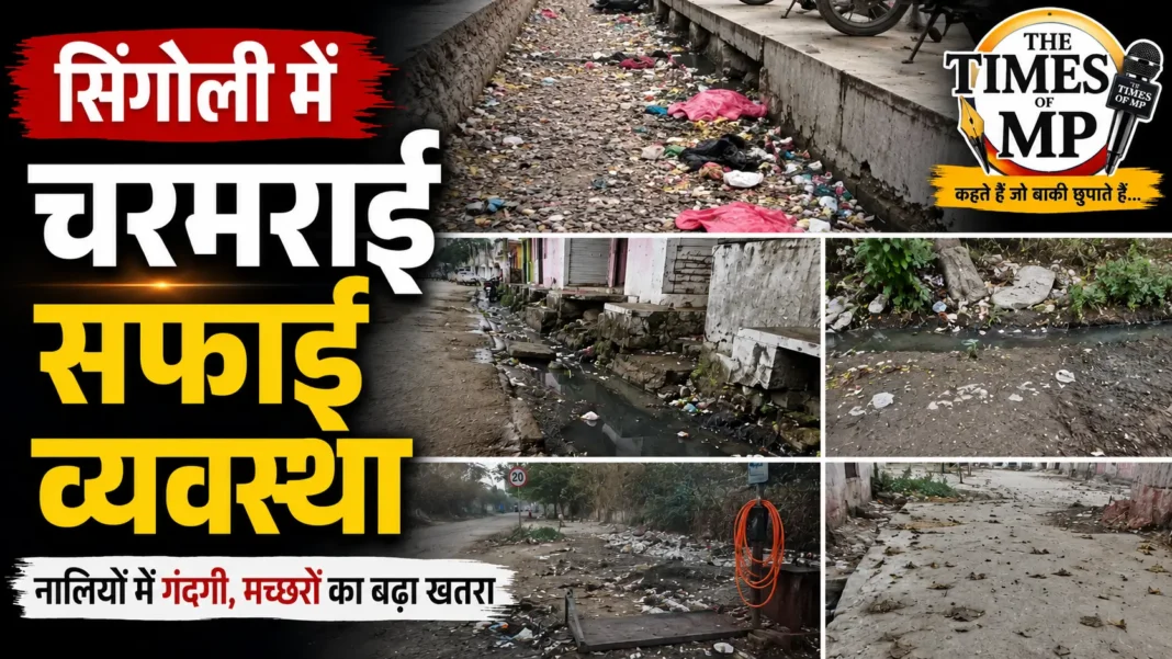 सिंगोली नगर निकाय की जर्जर नालियाँ और गंदगी — स्वच्छता व्यवस्था की खुली पोल