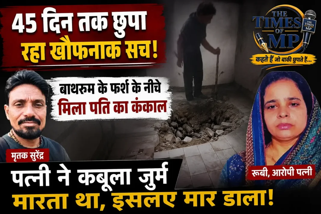 आगरा पति हत्या मामला आगरा पति हत्या मामला में बाथरूम का फर्श तोड़कर जांच करती पुलिस | The Times of MP