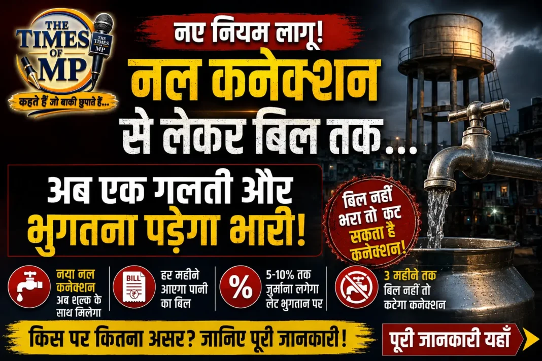 ग्रामीण नलजल योजना नियम 2026 के तहत मध्यप्रदेश के गांव में नल कनेक्शन व्यवस्था का प्रतीकात्मक दृश्य | The Times of MP