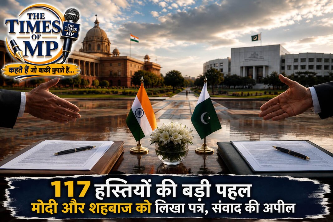भारत-पाक संबंध पर दोनों देशों की 117 हस्तियों द्वारा बातचीत बहाल करने की पहल का सांकेतिक दृश्य