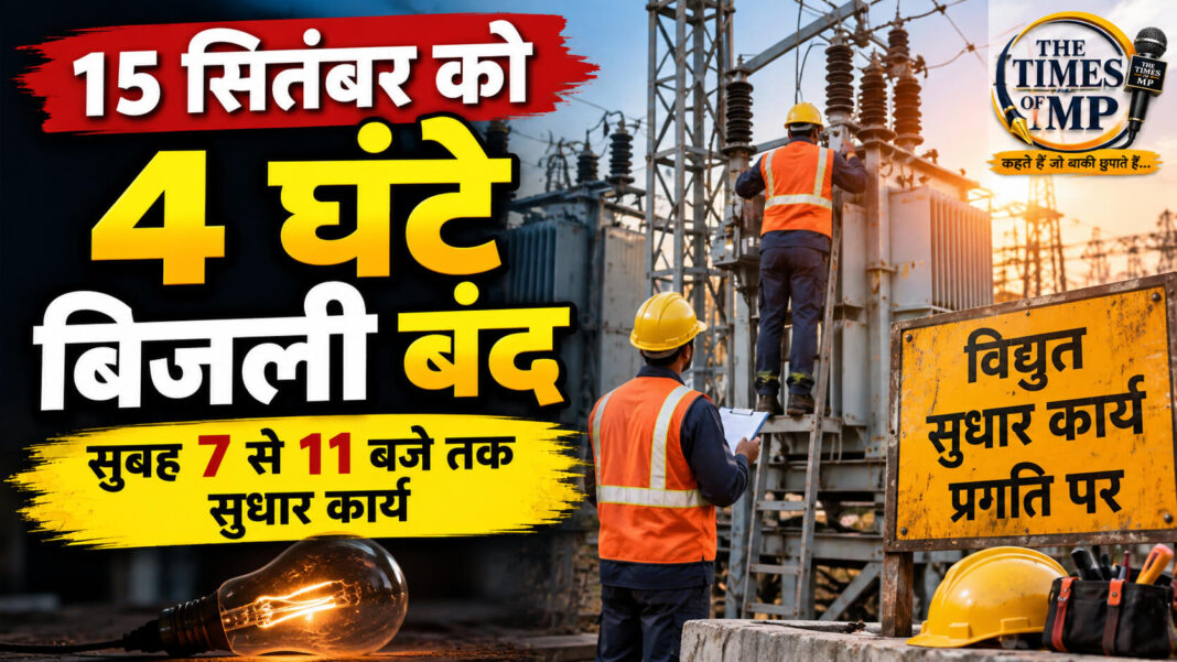 नीमच में 15 सितंबर को सुबह 7 से 11 बजे तक विद्युत सुधार कार्य के कारण 4 घंटे बिजली सप्लाई बंद रहने की सूचना। | THe Times of MP